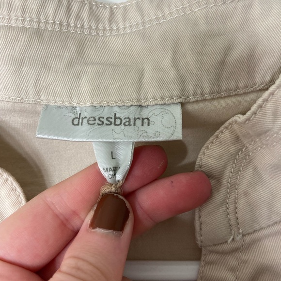 Dress Barn women’s light tan full button front collared pocket khaki‎ jacket L - Picture 6 of 10